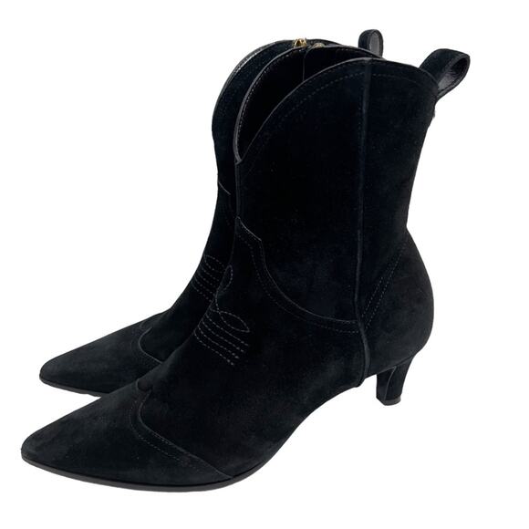 Gucci Black Western Suede Ankle Bootie Boots Size EU 37.5 - Picture 8 of 16
